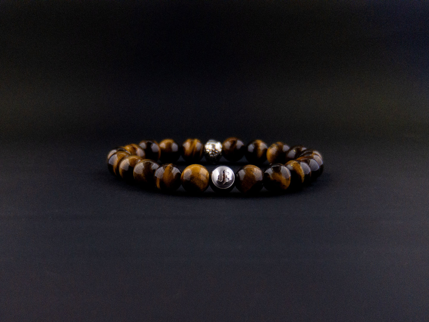 Brown Tigers Eye Skull Bracelet - 10mm