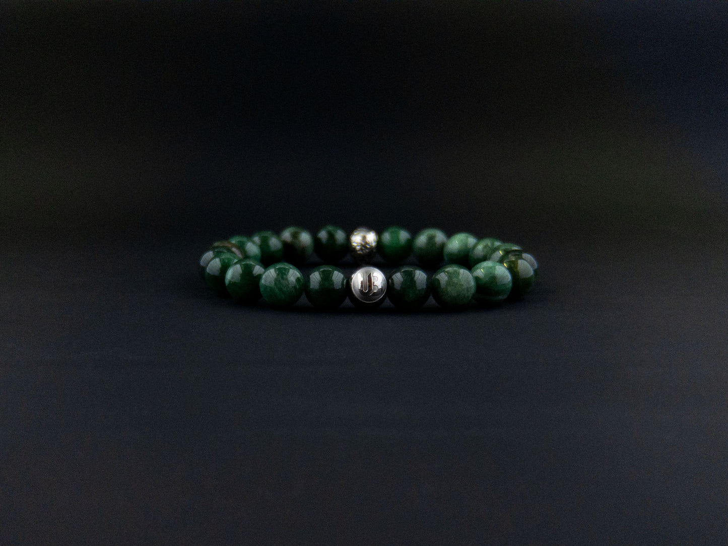 Green Mica Lepidolite Skull Bracelet - 10mm